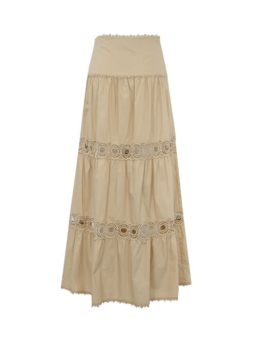 Gonna lunga a balze in cotone NO SECRETS | 251NS037NOCCIOLA